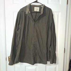 Weatherproof Men's Casual Button Down Shirt - Olive Green